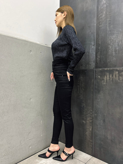 Backクロスハイウエストスキニーパンツ